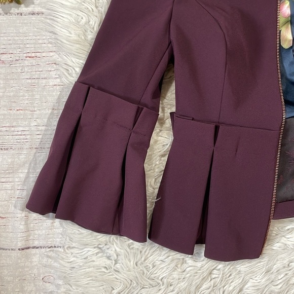Ted Baker Maggi Peplum Flare Sleeve Blazer Jacket Dark Purple - Picture 5 of 11